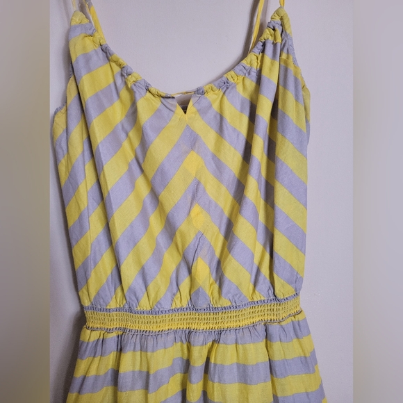 Anthropologie Lilka Yellow and Gray Striped Maxi Dress Medium - Picture 3 of 9